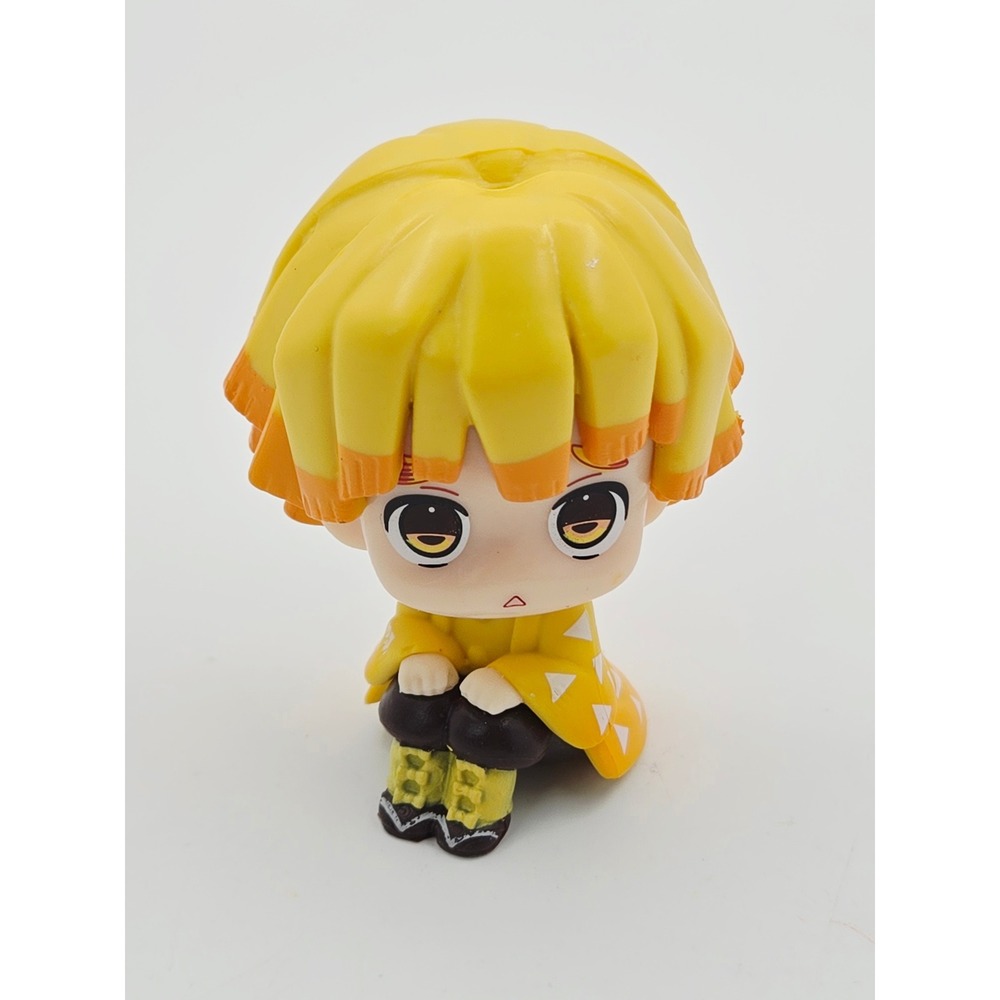 Demon Slayer Zenitsu Agatsuma Sitting Chibi Anime Figure Yellow